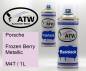 Preview: Porsche, Frozen Berry Metallic, M4T / 1L: 400ml Sprühdose + 400ml Klarlack - Set, von ATW Autoteile West.